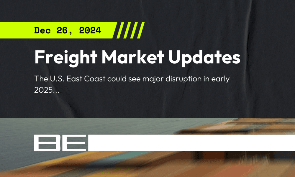 Freight market update - 26 December 2024