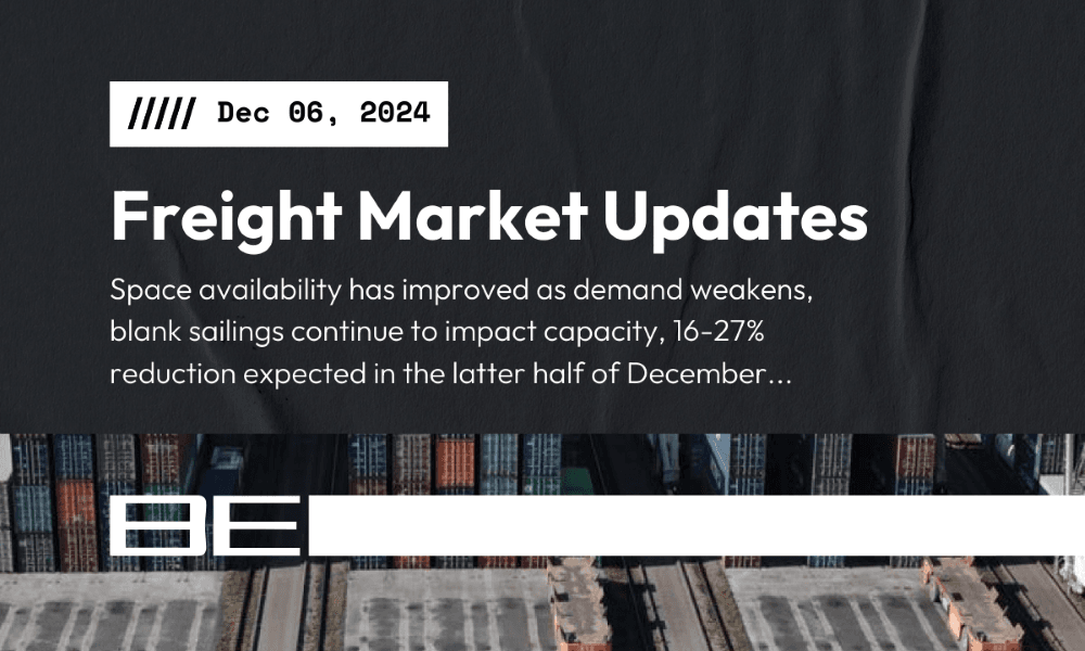 Freight market update - 6 December 2024